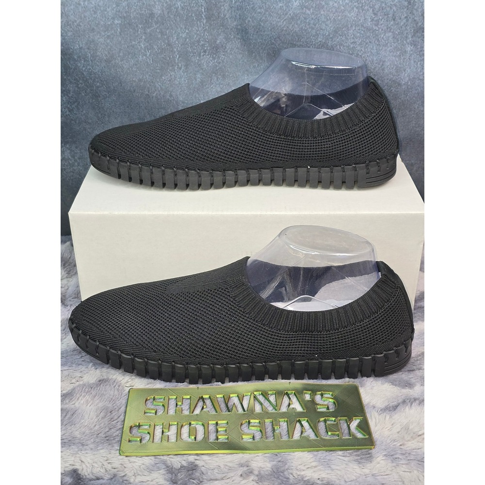 NWOT Eric Michael Lucy Sneakers Black Knit Slip On Women Size 42/ Women 11.5-12